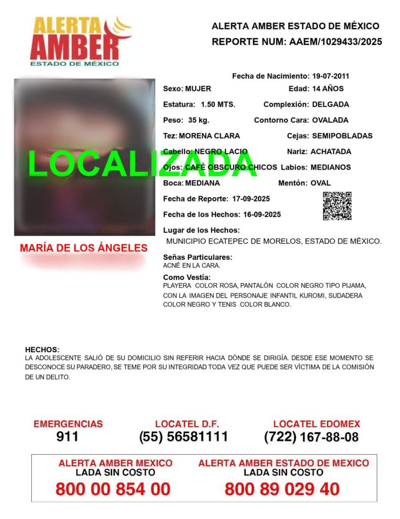 Célula de Búsqueda localiza a adolescente desaparecida, de La Laguna