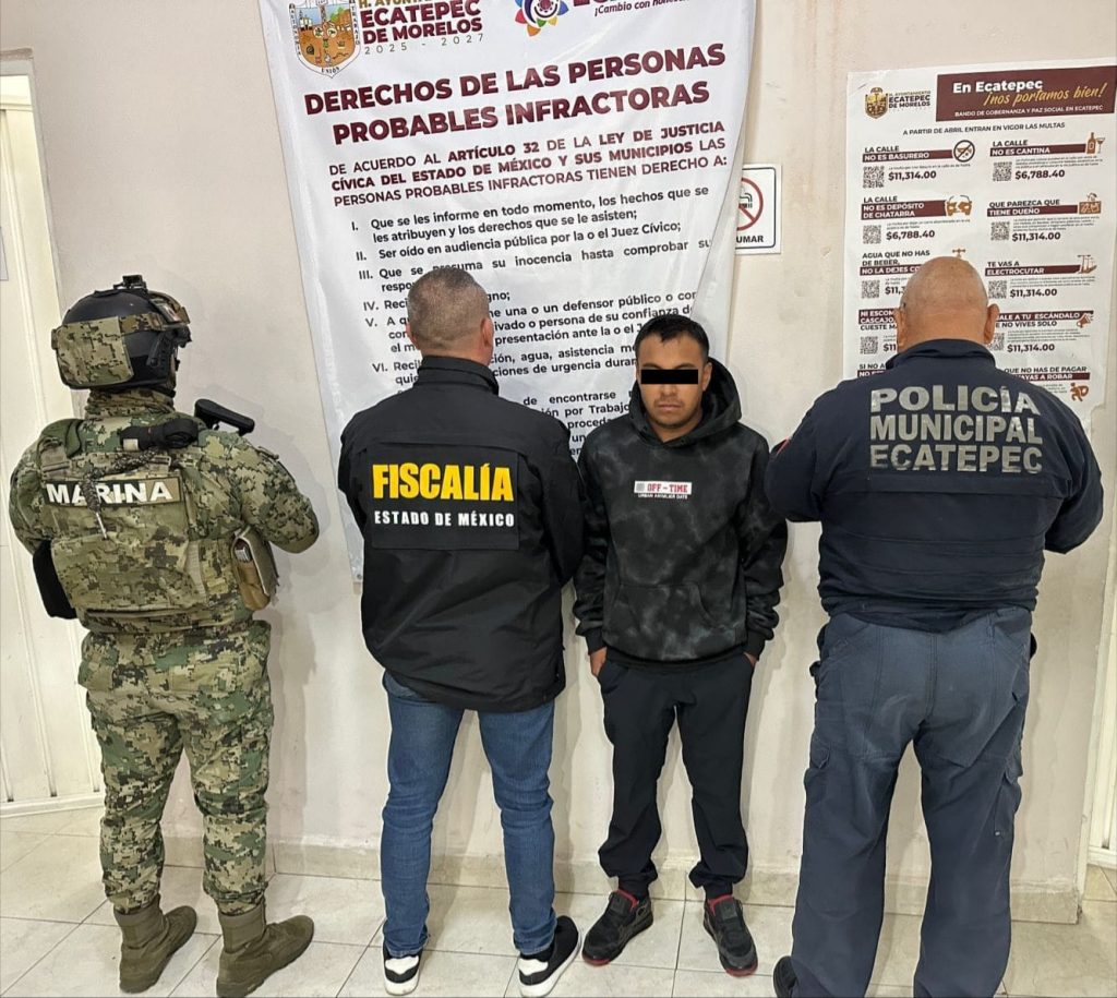 Policía de Ecatepec y Marina detienen a supuesto feminicida buscado en Cdmx
