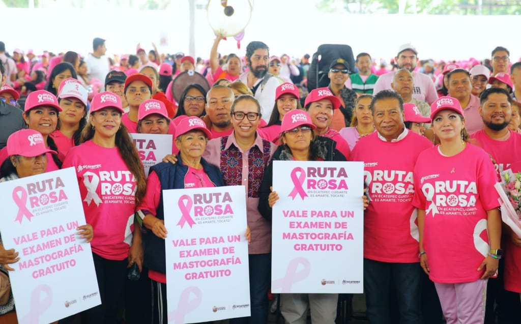 Arranca la Ruta Rosa en Ecatepec con la Caminata Estatal de Prevención del Cáncer de Mama